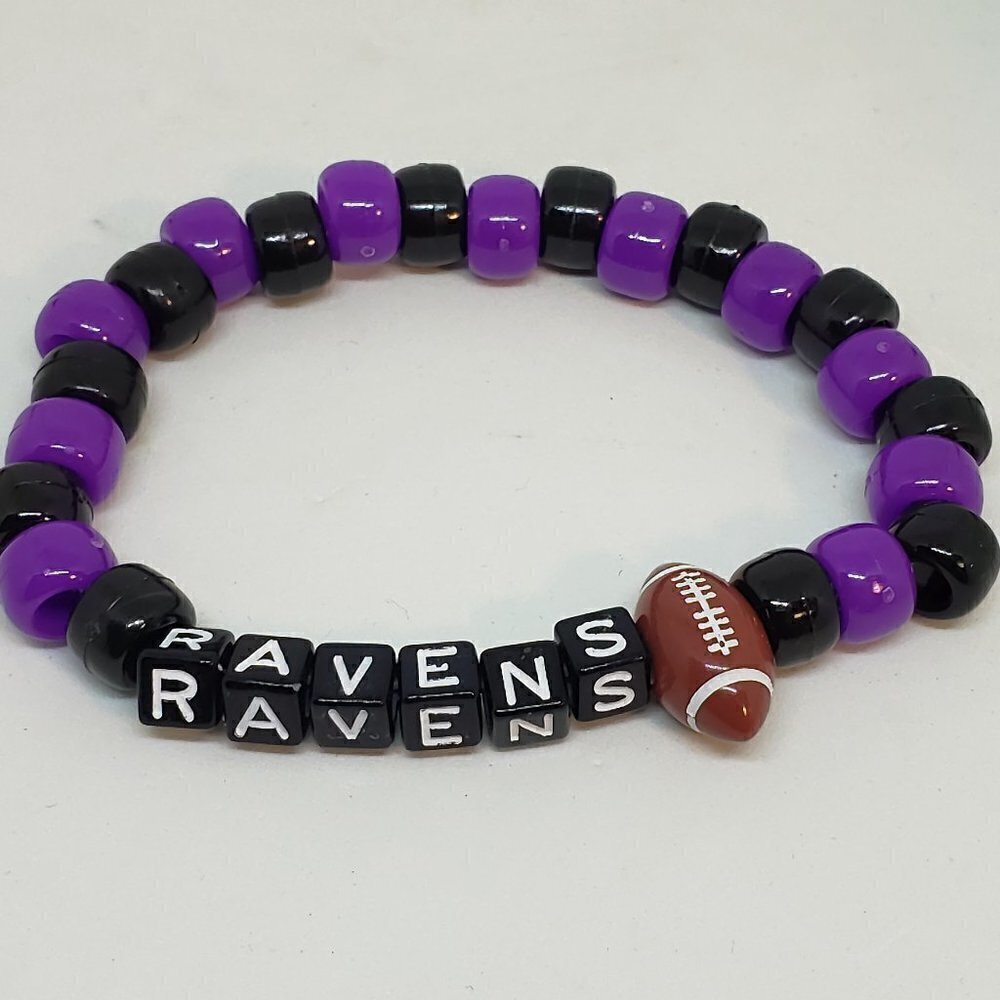 COPY - Baltimore Ravens Beaded Sports Football Bracelet